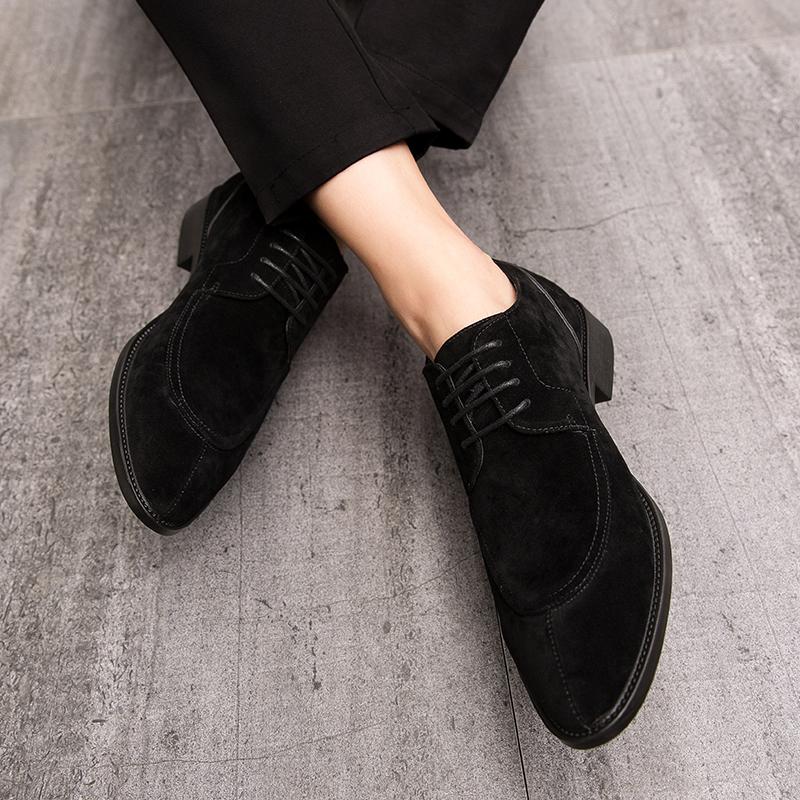 Herren Business Derby Schuhe mit Kontrastnähten Smoking Hochzeit Blazer Sattel Wildleder Schuhe