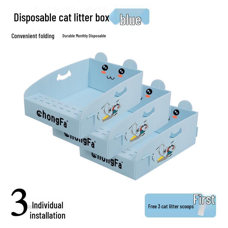 Super Large Foldable Disposable Cat Litter Box - Leak-Proof Outdoor Travel Toilet