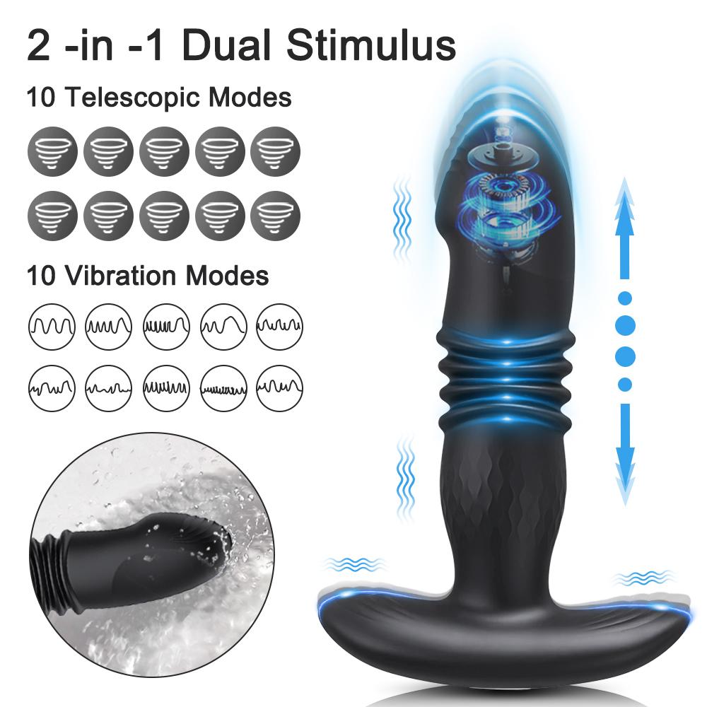 Mannlig prostatamassasjeapparat Bluetooth APP Vibrator for menn Gay analplugg Trådløs fjernkontroll Butt Plug Sexleketøy for par