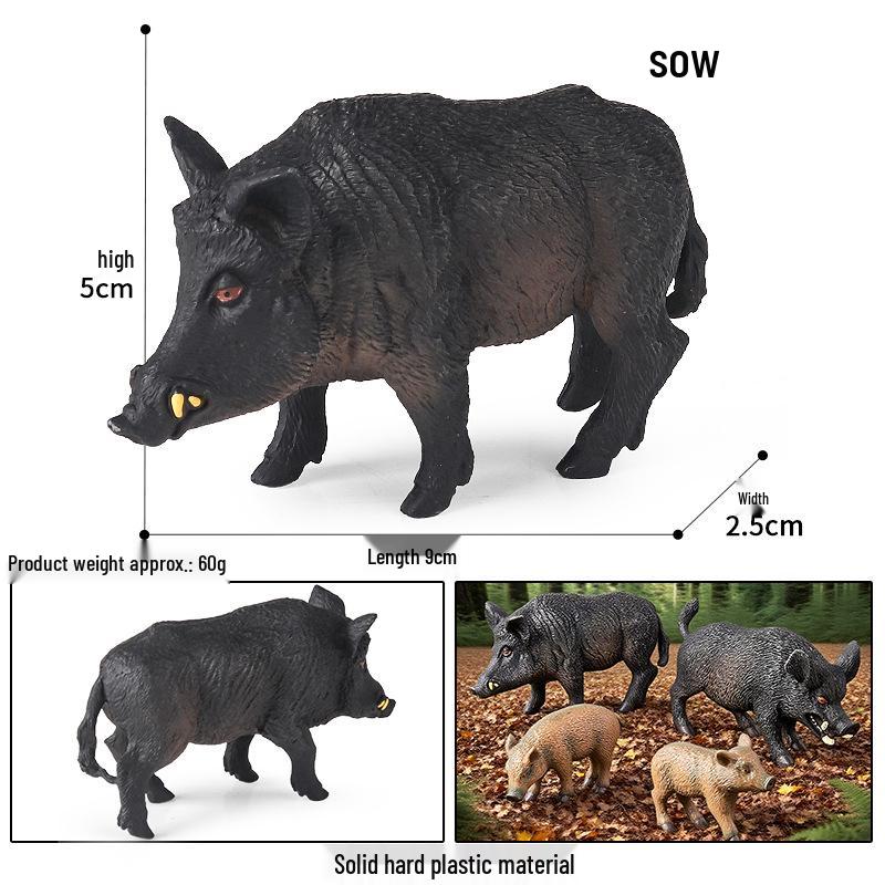 Realistic Miniature Pig Sow Figurine Toy Animal Model Ornament