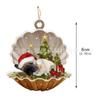 Cute Christmas Puppy Dog Shell Hanging Ornaments Xmas Tree Hanging Pendants Happy New Year 2024 Merry Christmas Decor For Home