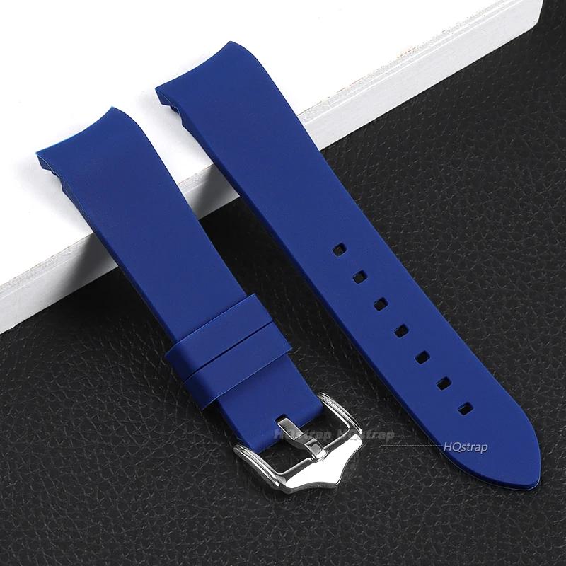 20mm 22mm Rubber Strap Curved End Silicone Watch Band for Seiko for Rolex Universal Bracelet High Quality Waterproof Wristband
