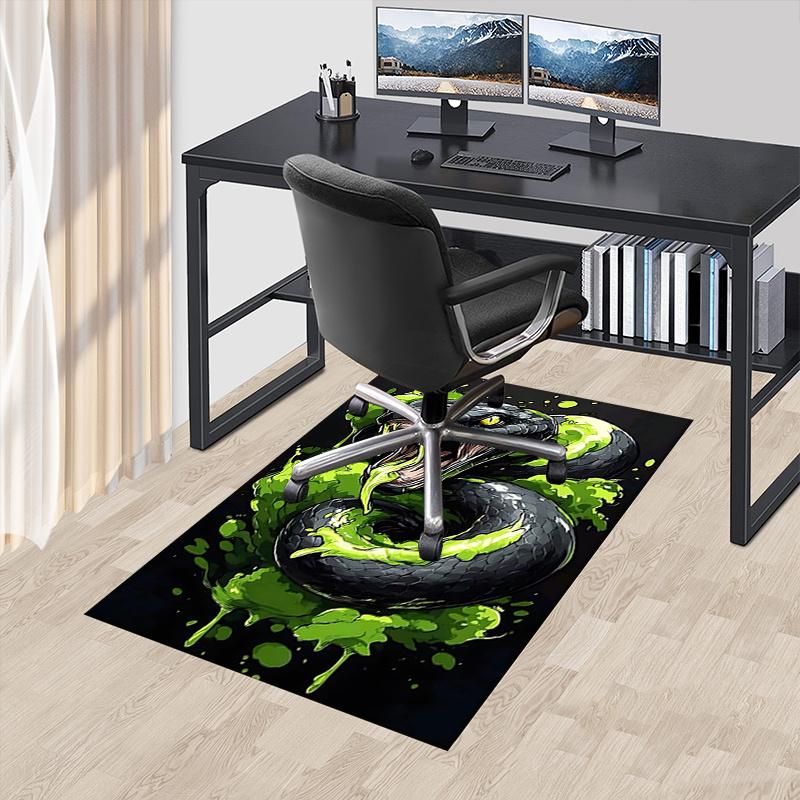 Snake Office Carpet Chair Mat: Large Size, Non Slip Desk Pad for Home Decor, Sofa Rug, Office Use, Gift Idea for Any Room