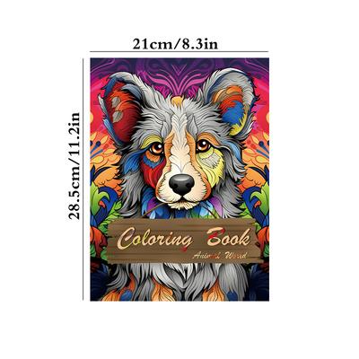 1pc,Animal Coloring Book,Teenagers Coloring Book,25 Different Patterns,100gsm Thick Paper,Stress Relief,Birthday Gift
