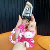 Peach Gift Season Bear Keychain Pink Girl Heart Exquisite Bag Pendant Cartoon Cute Rabbit Key Ring