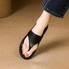 Fashion 2025 Summer Women Sandals Split Leather Women Slippers Open Toe Flat with Women Shoes Slingback Flip Flops Modern Beach Slippers