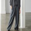 Flannel Striped Three-pleated Old Money Pants Baida Loose Mid-waist Thin Wide-leg Pants