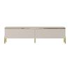 Meuble TV avec 2 portes - Beige et doré - VUKIA