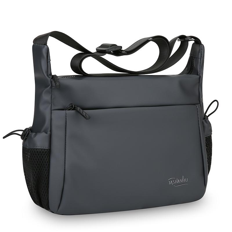 Solid Color Crossbody Bag Men's Large Capacity Shoulder Bag Commuter Briefcase