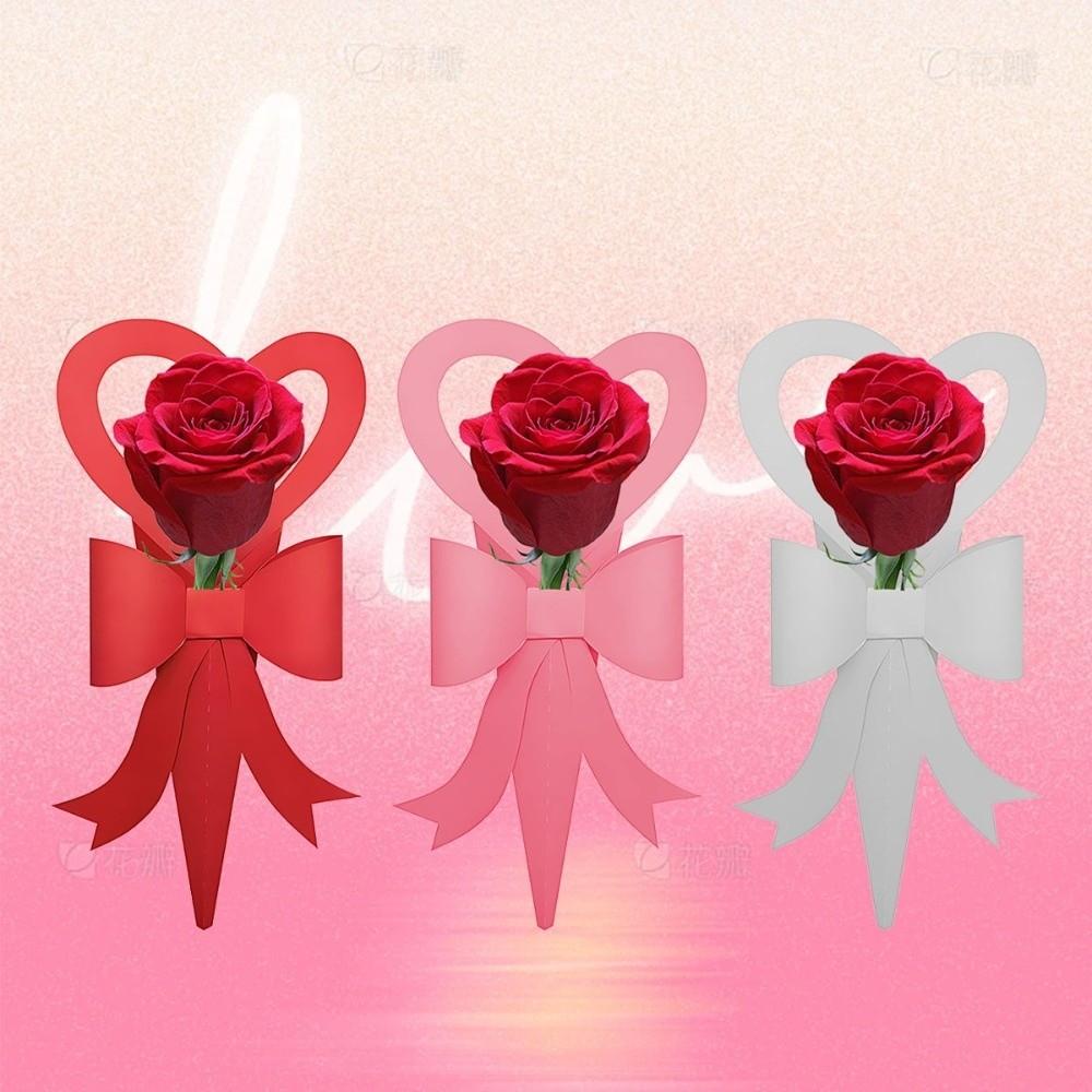 Handheld Flower Packaging Box Paper Bowknot Romantic Rose Flower Box Decorative Portable Flower Arrangement Box Party Decor