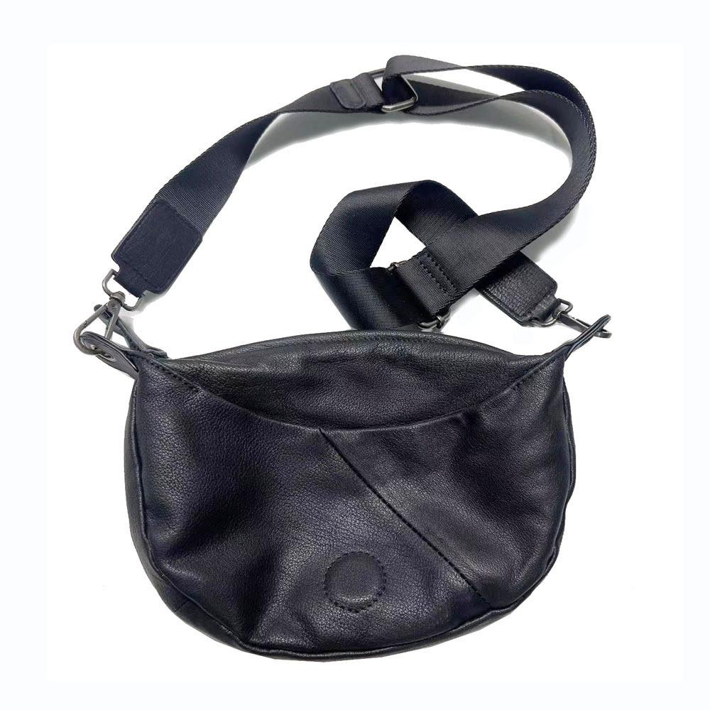 All-Leather Cross-Women'S Bag Trendy Saddle Bag Commuter Leather Women'S Bag Black Cowhide Shoulder Messenger Women'S Bag