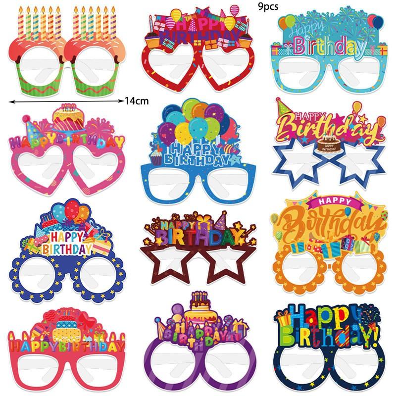 Paper Birthday Party Glasses Decorative Props Kids Adult Celebration Costume Accessory Fun Photo Booth Prop