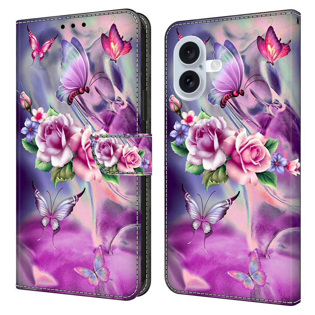 For iPhone 17 Case 3D Pattern PU Leather Wallet Phone Cover with Stand