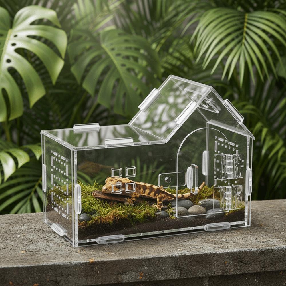 Acrylic Reptile Feeding Box Magnetic Spider Observation Box Animal Habitat Cage  Playing