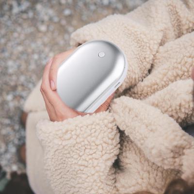 Electric Hand Warmer USB Women Men Pocket Heater for Camping Outdoors Argent