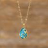 High quality natural stone emperor stone water drop pendant Seiko couple necklace niche Ins jewelry