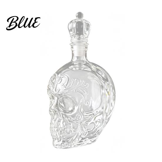 Stylish Skull Liquor Bottle Whiskey Decanter 500ml Gothic Glass with Stopper Halloween Decanter Spirit Dispenser for Home Bar Creepy Gift