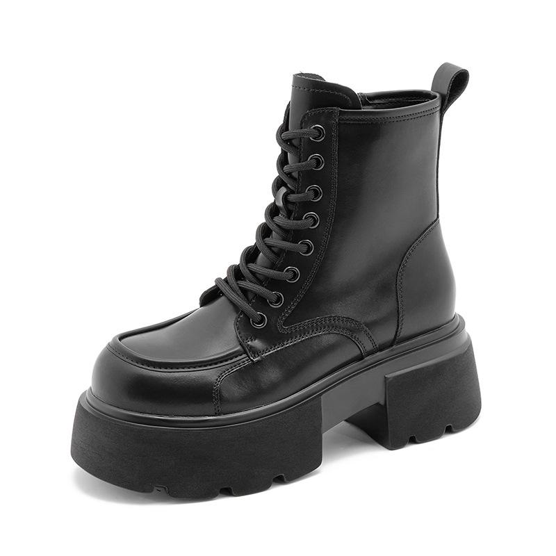 Thick-soled Martin boots women's 2025 autumn and winter new single boots versatile thick heel Internet celebrity thin ins British style short boots