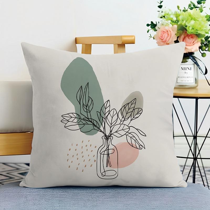 

Простая декоративная наволочка с растительным принтом для спальни, гостиной, квадратная подушка, наволочка 40x40cm