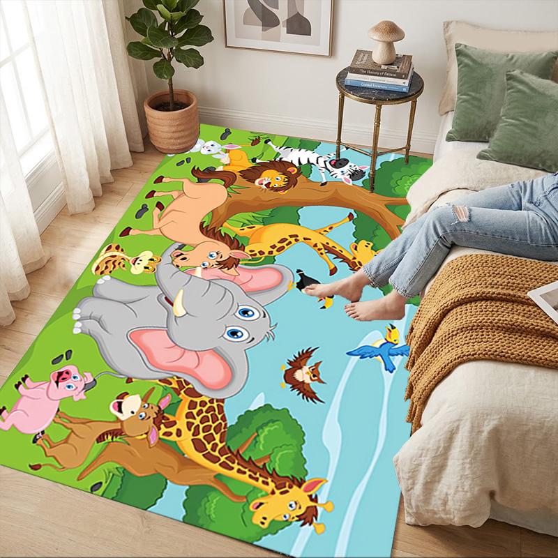 Animal World Living Room Nonslip Area Rug Soft Carpet For Bedroom Game Playroom Sofa Office Home Decor Doormat Christmas Gift C9301710