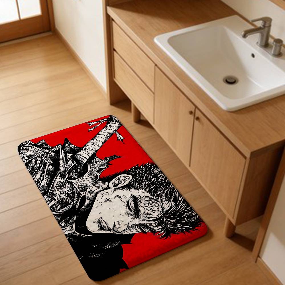 Berserk Guts Hot Anime Entrance Door Mat Washable Non-Slip Living Room Sofa Chairs Area Mat Kitchen Welcome Doormat