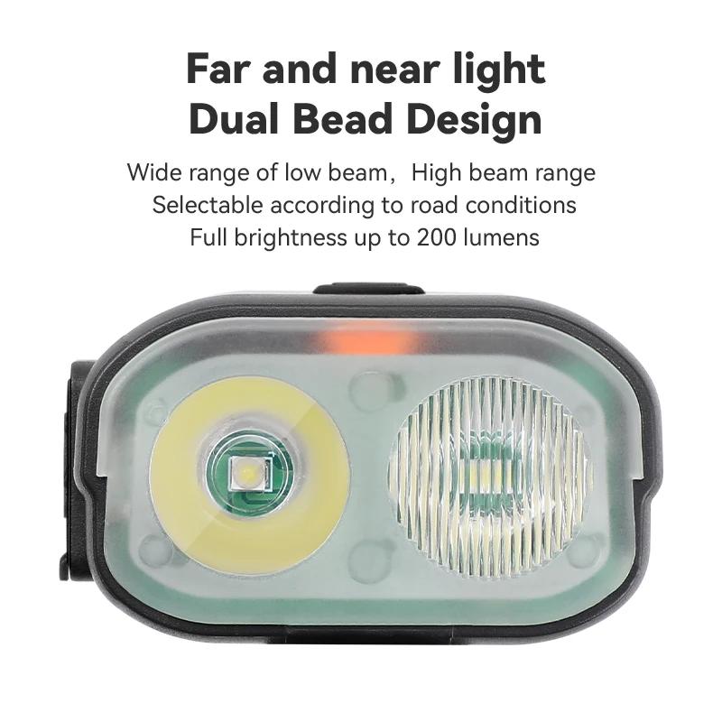 Dual-Beam Bicycle Headlight with Horn,Super Bright LED,High/Low Beam,6 Modes,USB Rechargeable,Waterproof,Safety Light for Night Riding,Road,Mountain