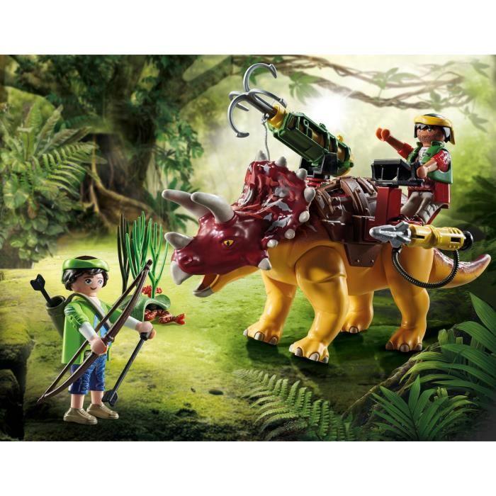 PLAYMOBIL - Dino Rise - Tricératops et soldats - Mixte - 5 ans - 37 pièces