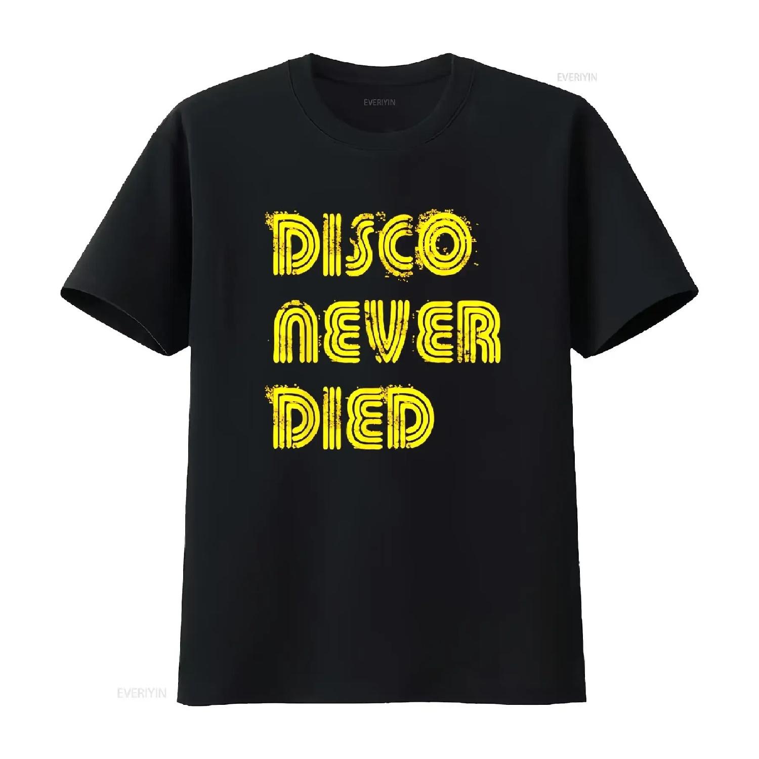 Disco Never Died Vintage 1970s Retro Funk Hippie Funky T Shirt vintage Washed Casual Unisex Stretched Breathable fashion XXXXXL разноцветный