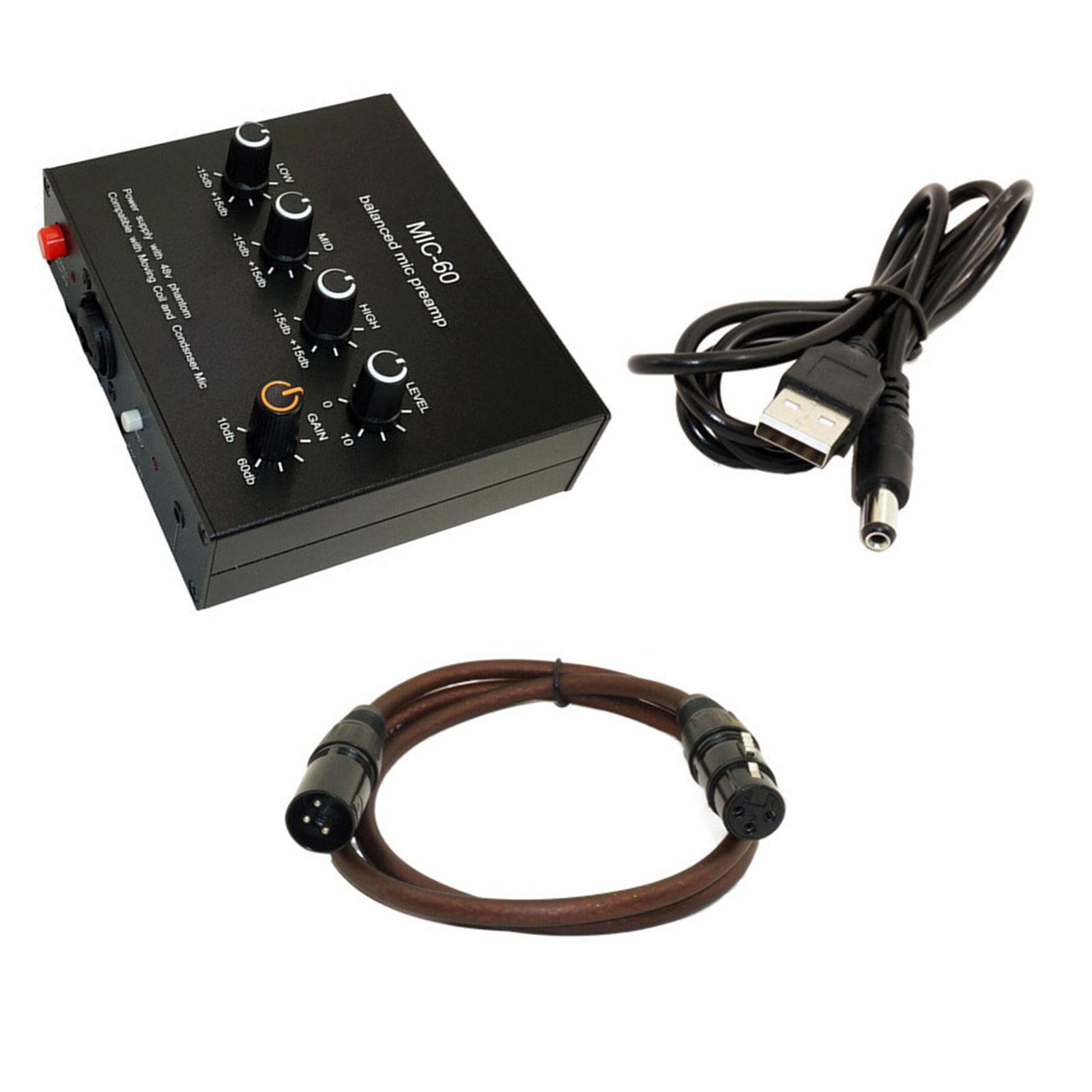 

Microphone Amplifier High Gain 48V Phantom Power XLR Output Preamplifier Boost Your Performances Mic Preamplifiers C