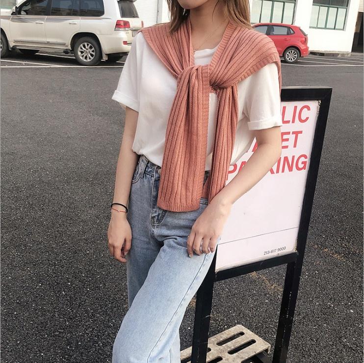 1pcs Woman Elegant Little Shawl Knitted Scarf Tie Neck Shawl