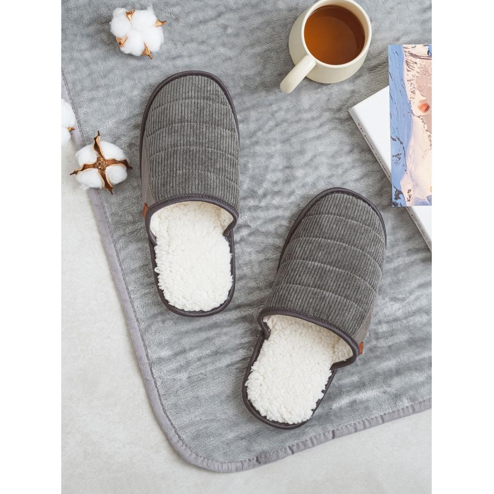 

Туфли для гостиной Daiso Cozy Fur Corduroy 250 270 мм Серые