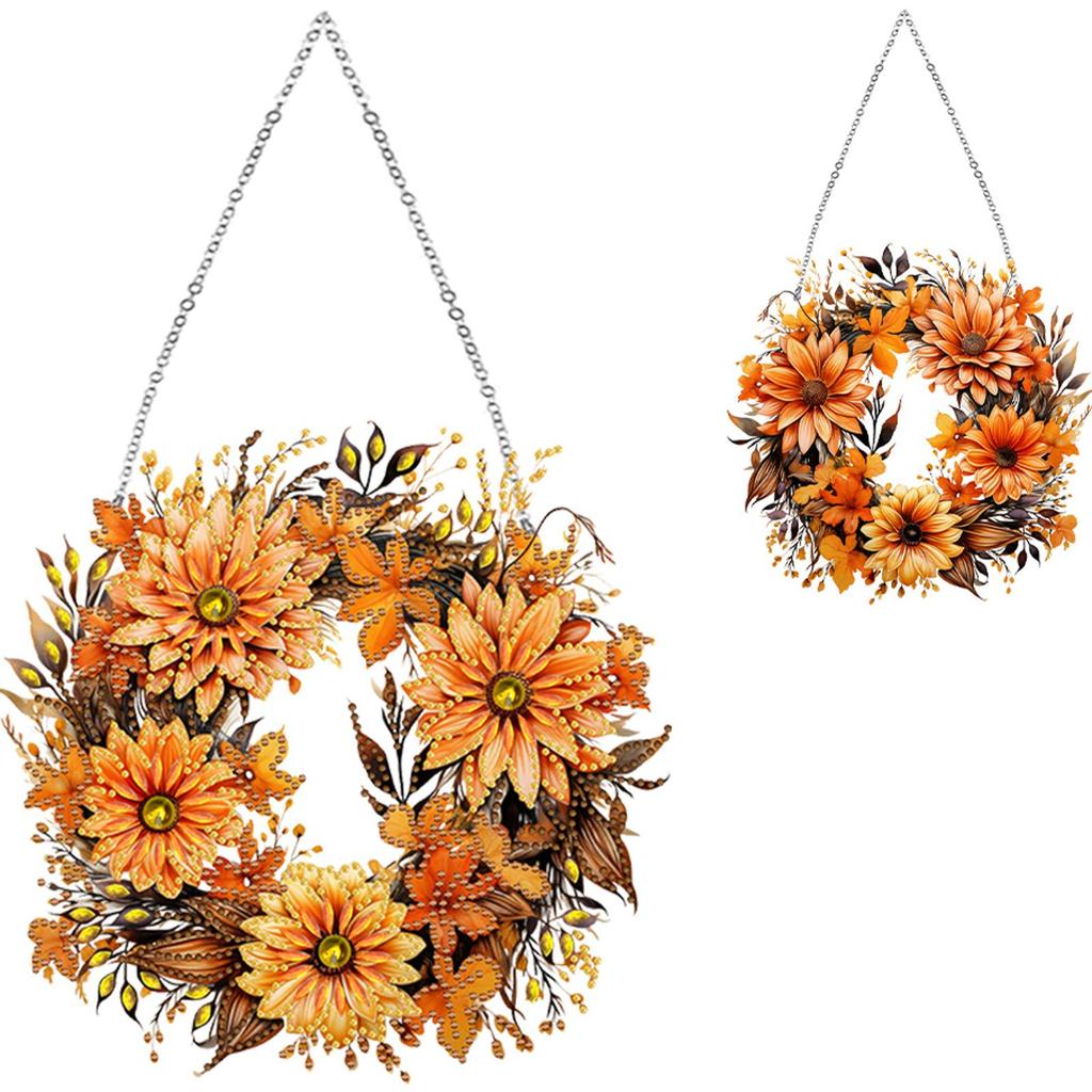 Autumn Diamond Painting Hanging Ornaments Kit Rhinestone Diamond Art Window Pendants Bedroom Decoration