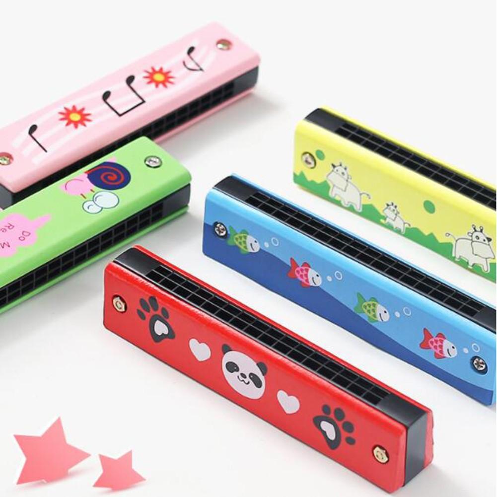 16 Holes Wooden Harmonica Mouth Organ Kids Music Instrument Educational Toy Gift Musical Instruments