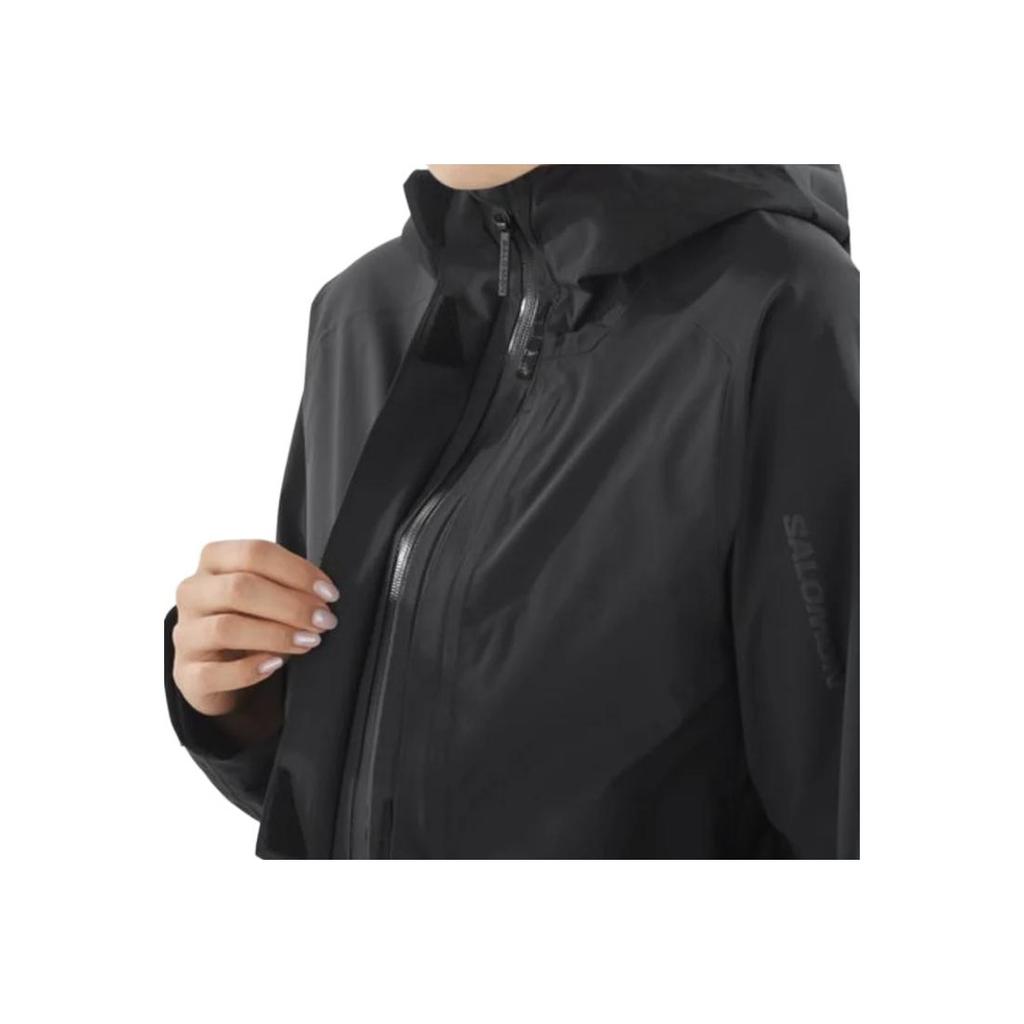 SALOMON Outerpath Pro 2.5L Windproof Waterproof Breathable Ski Jacket Women Jackets Deep-Black LC2206800