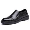 Spring and summer men's new big head leather shoes light luxury business casual leather men's shoes formal shoes platform men's British