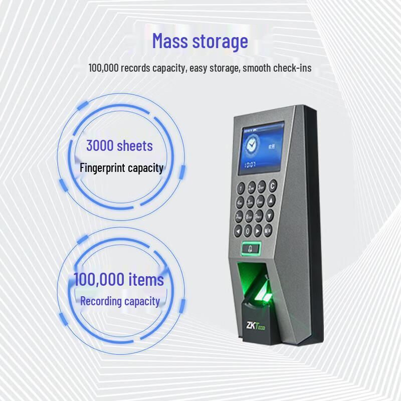 ZKTECO F18 Fingerprint Access Control & Time Attendance System CN Plug (adapter Included)