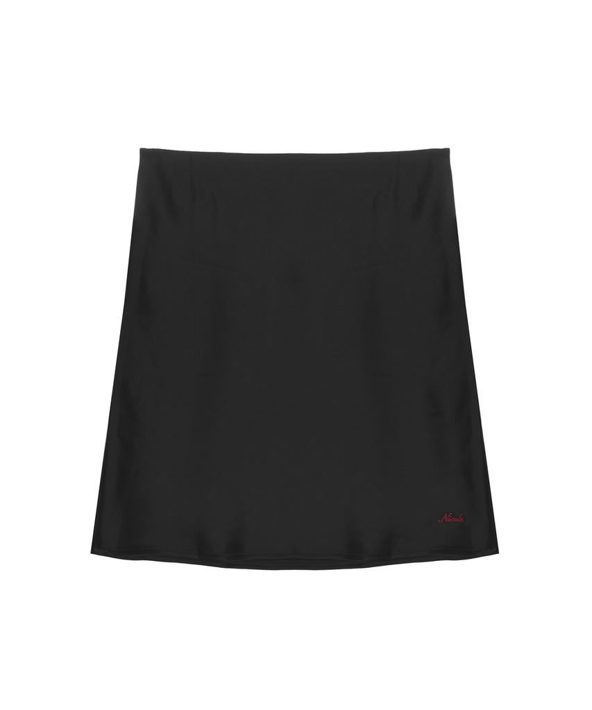 Nigaennikol Satin Slip Skirt_Black