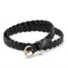 Ladies Retro European and American Style Handwoven Leather Belt Fashion Pin Buckle Simple Love Hollow Clothing Decorative Belt