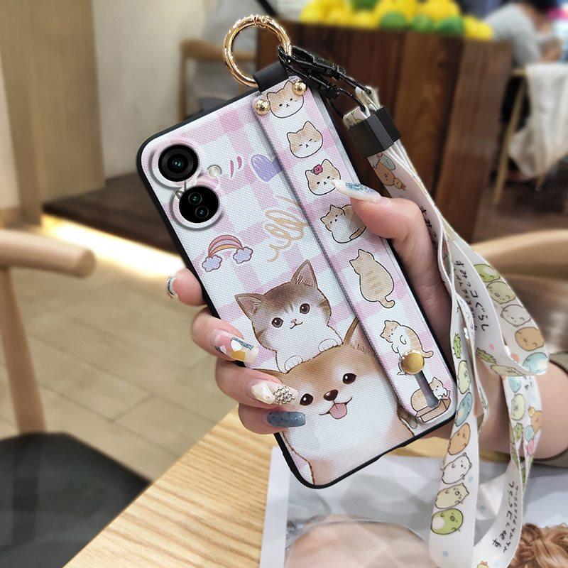 Soft case Wristband Phone Case For Tecno Camon19/19Pro 4G Back Cover Phone Holder Cute Shockproof Anti-dust Waterproof
