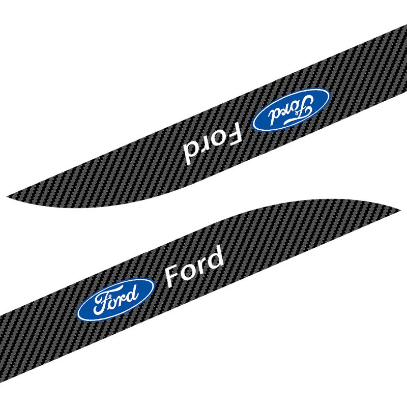 2pcs Car Door Side Skirt Sill Stripe Carbon 3D Sticker Decals For Ford Focus Mondeo Kuga Fiesta MK7 Escort Explorer Edge 2 4 MK2 MK4