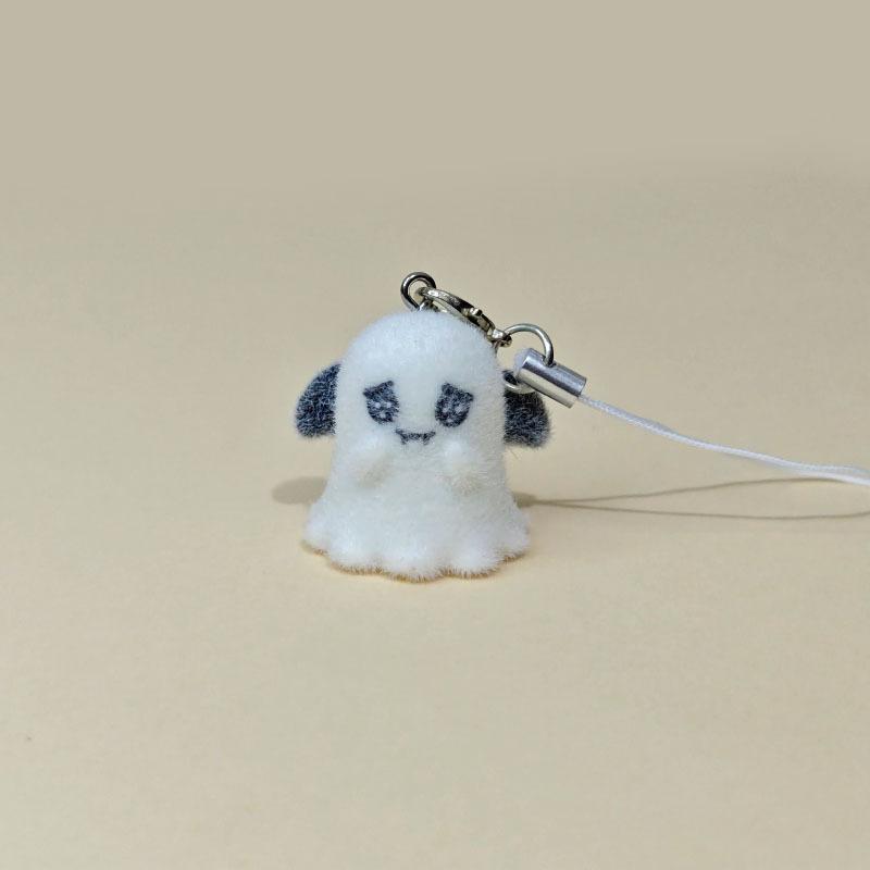 

Kawaii Flocked Mummy Ghost Phone Chain Charm Strap Adorable Cartoon Plush Keyring Ins Style Phone Case Bag Camera Pendant
