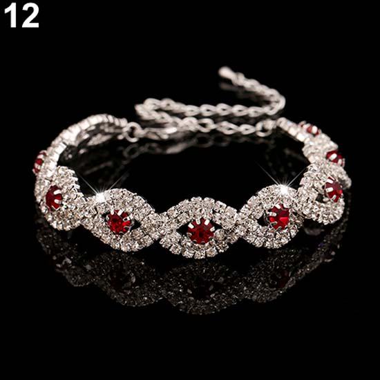 Women's Elegant Wedding Banquet Bangle Cocktail Party Rhinestone Bracelet