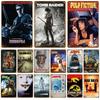 Hisun Tin Sign HD Tin Sign Vintage Classic Movie Wall Decor  Retro Terminator Pulp Fiction Jaws Jurassic Park Film Poster Metal Tin Sign for H
