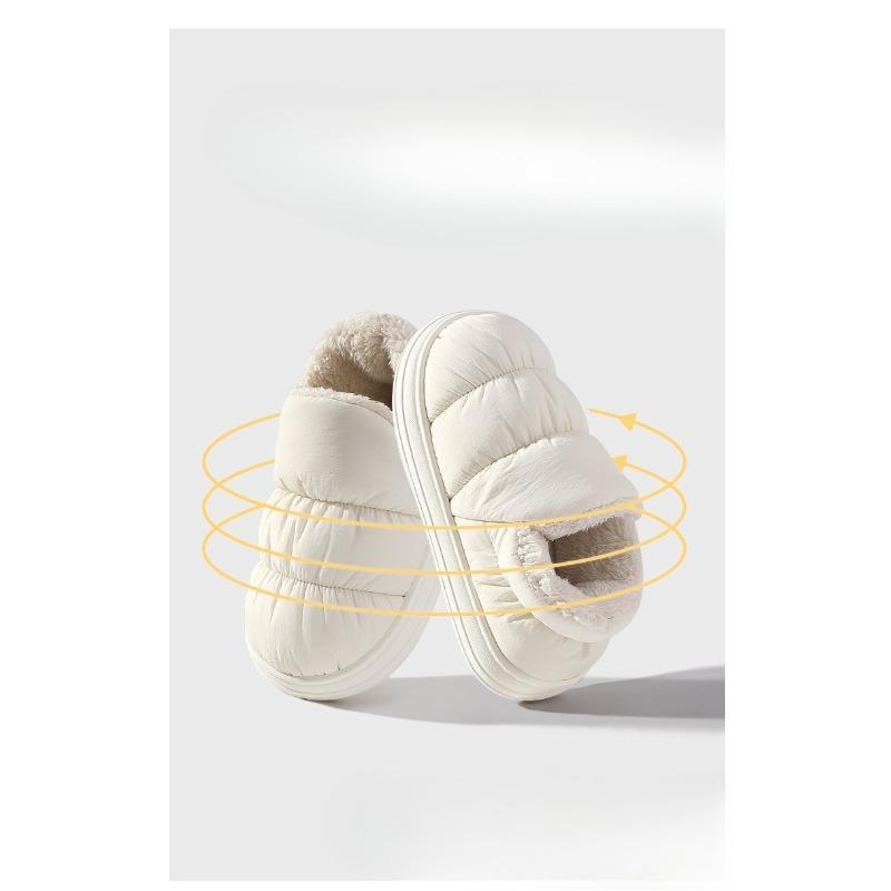 Cotton Shoes, Waterproof Shoes, Thick-soled, Warm, Indoor Anti-slip, Fleece Heels, Slippers