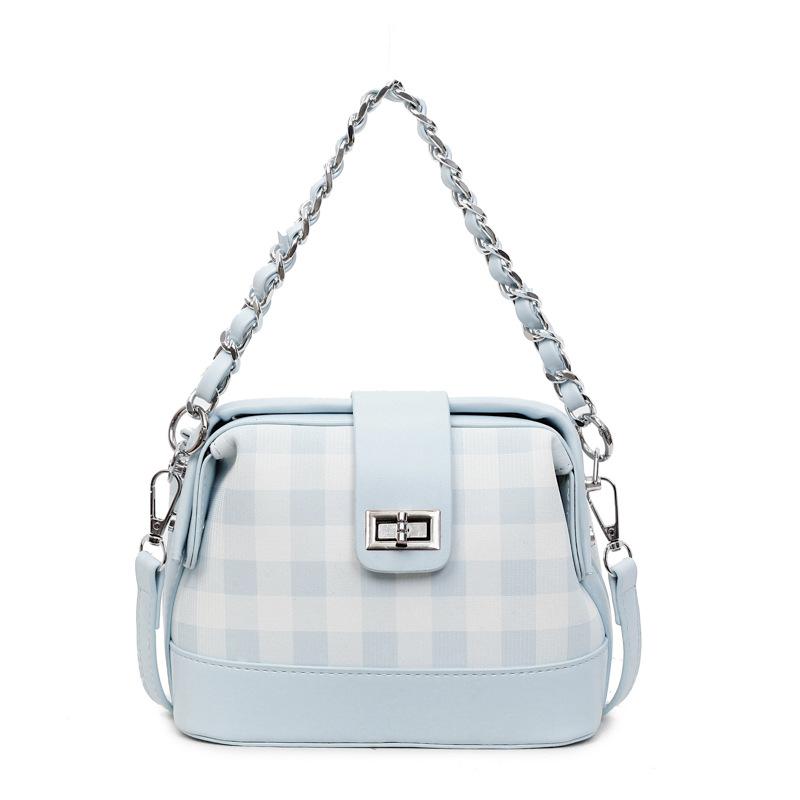 New summer women's bag shoulder armpit bag messenger bag simple plaid small square bag versatile handbag