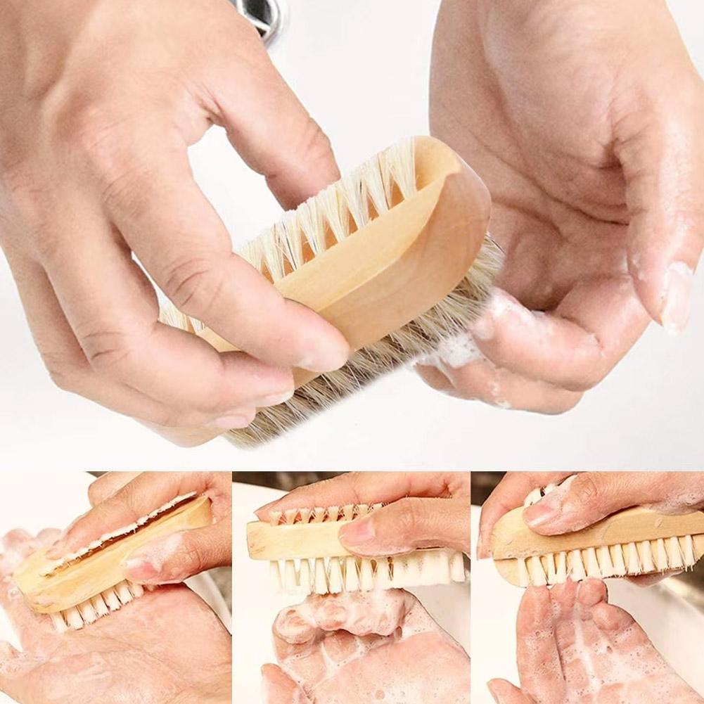 Pig Mane Nail Dust Brush Nail Cleaning Brush, Pig Bristle Remove Hair, Care Won't Nail Dust Too C2Y9