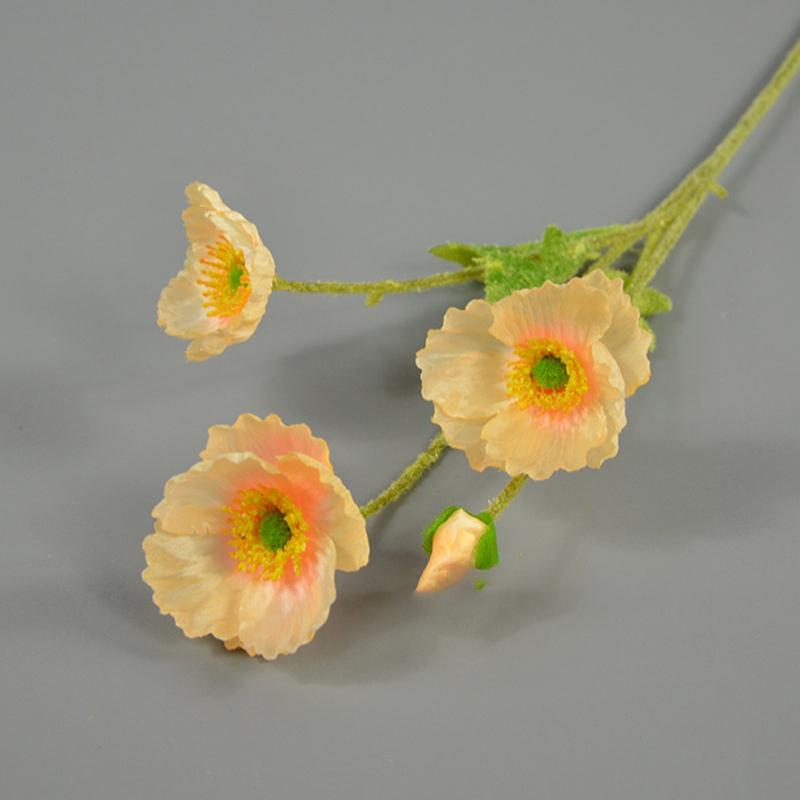 

4 Головки Штучний Букет Симуляція Маки Штучна Шовкова Квітка Для Дому Весільної Вечірки Декорація шампанського