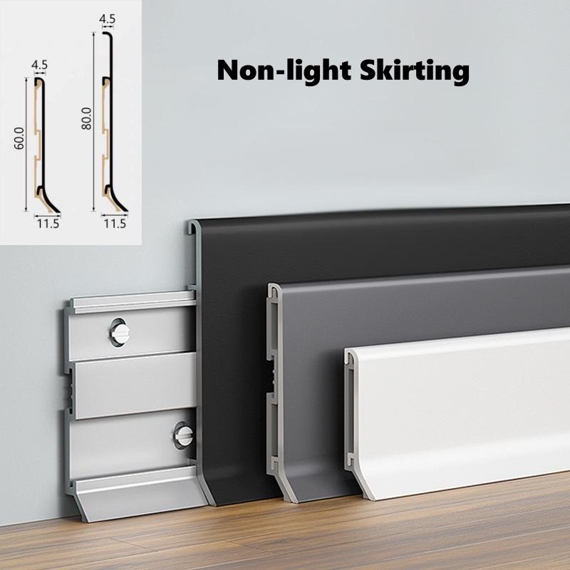 H5/6/8cm Super Narrow LED Wall Skirting Line Minimalist Aluminium Profile Floor Baseboard Silicone Neon Strip Light Diffuser
