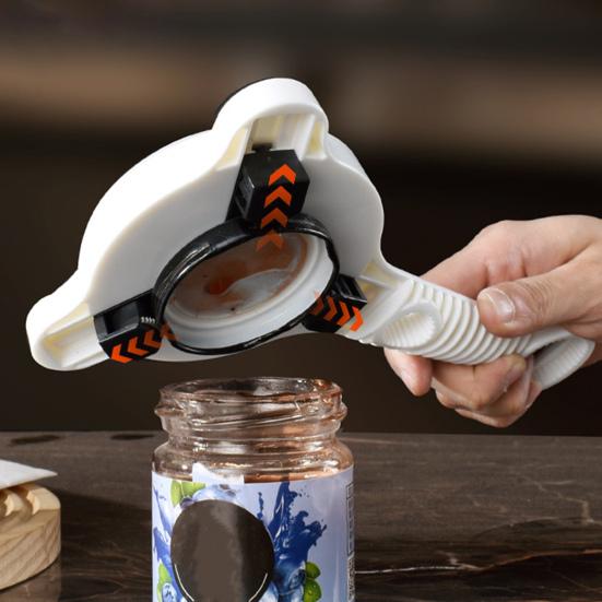 Can Opener Multi-Function Adjustable Rotatable Bottle Opener with Ergonomic Handle Lid Remover Tool for Seniors And Home Cooks Stainless Steel