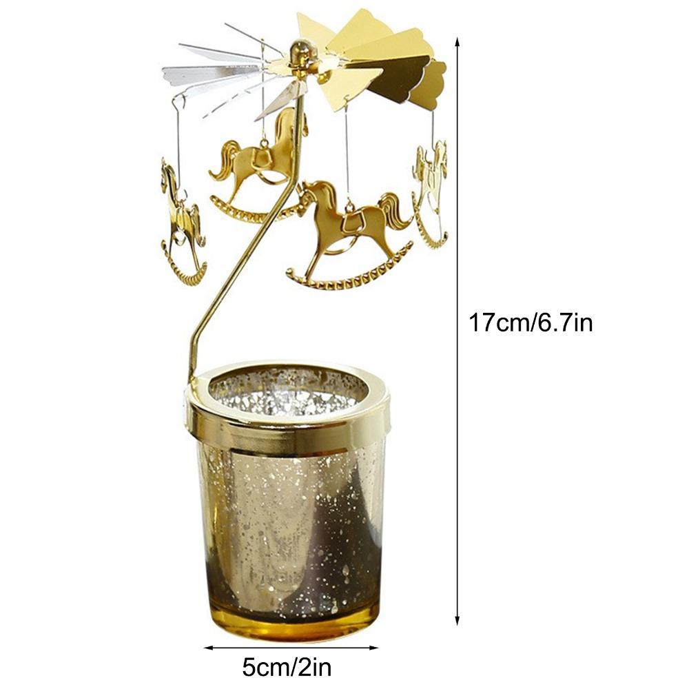 Home Decoration Carousel Candle Stand Christmas Gift Candle Holders Home